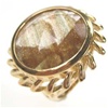 Silver Ring (Gold Plated) W/ Syn Rutilated Quartz