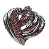 Silver Ring (Black Rhodium Plated) w/ Garnet Color CZ