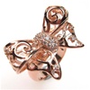 Silver Ring (Rose Gold Plated) w/ White CZ   (Butterfly)